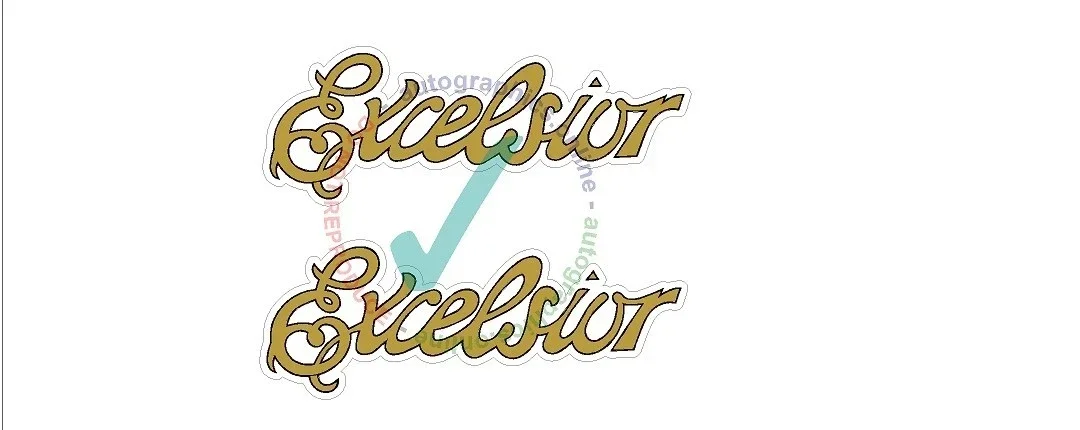 EXCELSIOR MOTORCYCLES CLEAR BACKED NO WHITE Sticker Decal