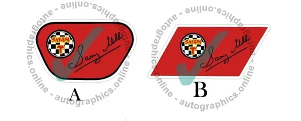 BULTACO SHERPA SAMMY MILLER CLEAR BACKED DECAL- NO WHITE OUTLINE
