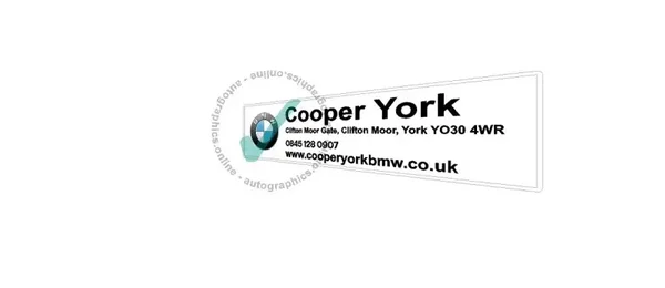 COOPER YORK REAR SCREEN BMW RETRO DEALER CLEAR BACK STICKER