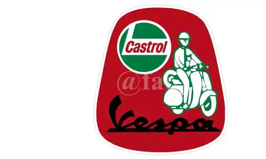 VESPA CASTROL RED LAMBRETTA SCOOTER STICKER MOTORSPORT RETRO BIKE RACE x2