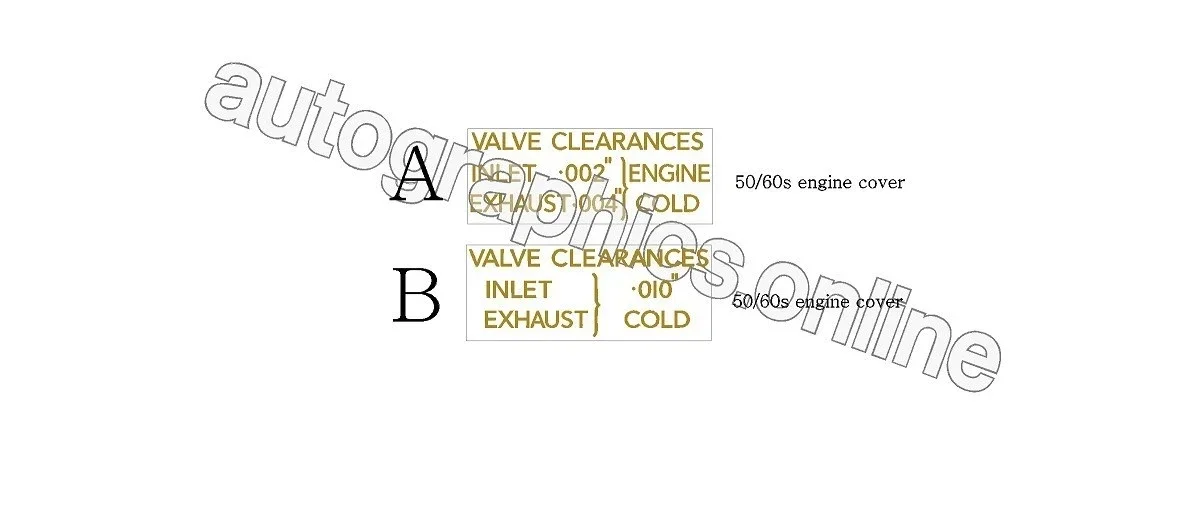 BRITISH BIKE 1950/1960 TRIUMPh VALVE CLEARANCES CLEAR VINYL RESTORATION DECALS