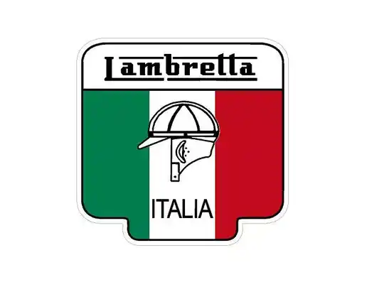 LAMBRETTA ITALIA SHIELD SCOOTER STICKER MOTORSPORT RETRO BIKE RACE x2