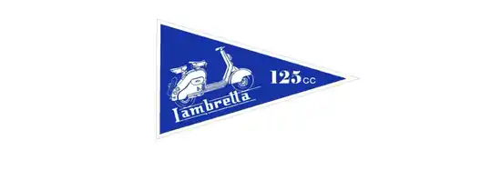 LAMBRETTA 125 PENNANT SCOOTER STICKER MOTORSPORT HOT ROD RALLY BIKE RACE x2