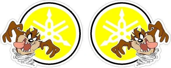 TAZ YAMAHA YELLOW Racing Motorbike Bike Helmet fairing workshop Stickers x2