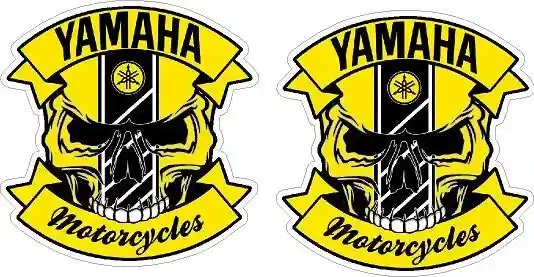 Yamaha skull motorcycles Motorsport Vintage Car Sticker x2