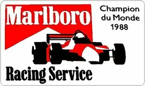 F1 CHAMPION 1988 PERIOD STICKER Decal x2