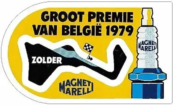 1979 MAGNETI MARELLI BELGIUM GP ZOLDER F1 STICKER Decal x2