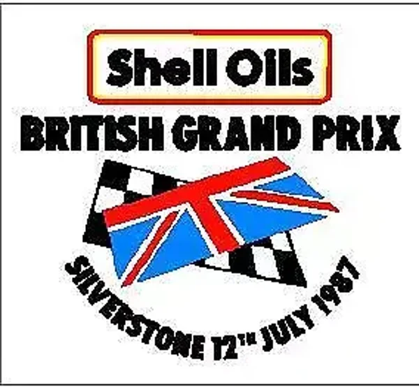 British Grand Prix Silverstone Sticker F1 1987 Motorsport Vintage Car Sticker x2