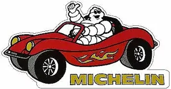 MICHELIN MAN BEACH BUGGY retro Promotional Stickers Motorsport F1