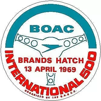 BOAC INTERNATIONAL 500 1969 PERIOD STICKER Motorsport Vintage Car Stickers x2