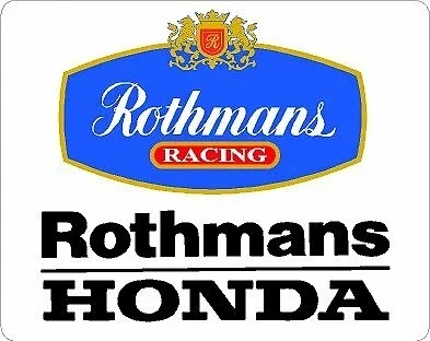 ROTHMANS RACING HONDA Motorsport Vintage Stickers x2
