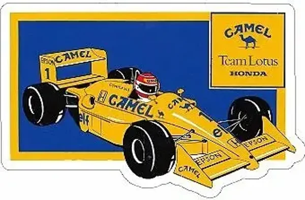 CAMEL F1 TEAM HONDA RETRO STICKERS x2