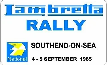 VINTAGE 1965 NATIONAL LAMBRETTA RALLY SOUTHEND Sticker scooter Decals