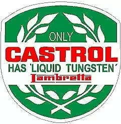 CASTROL LAMBRETTA ISLE OF MAN DECALS BIKE SCOOTER CAR TT RACES STICKERS SET OF 2