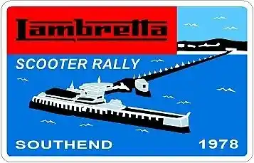 VINTAGE 1978 LAMBRETTA WEEKEND SOUTHEND Exterior Stickers Motorbike Decal x2