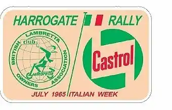 CASTROL LAMBRETTA HARROGATE 1965 italian week SCOOTER MOTORSPORT STICKERS x2