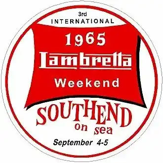 VINTAGE 1965 LAMBRETTA WEEKEND SOUTHEND Exterior Stickers Motorbike Decal x2