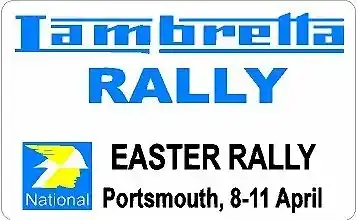 VINTAGE NATIONAL LAMBRETTA RALLY PORTSMOUTH EASTER RALLY Sticker scooter Decals