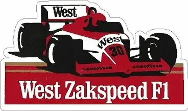 WEST F1 GOODYEAR ZAKSPEED RETRO STICKERS x2