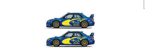 SUBARU WORLD RALLY CHAMPIONS x2 STANDARD - CLEAR - REVERSE