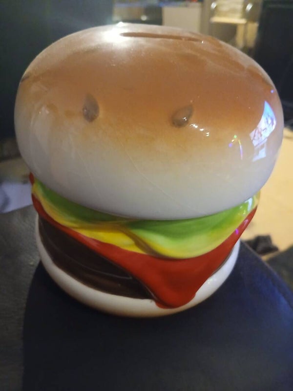 hamburger spaarpot vintage