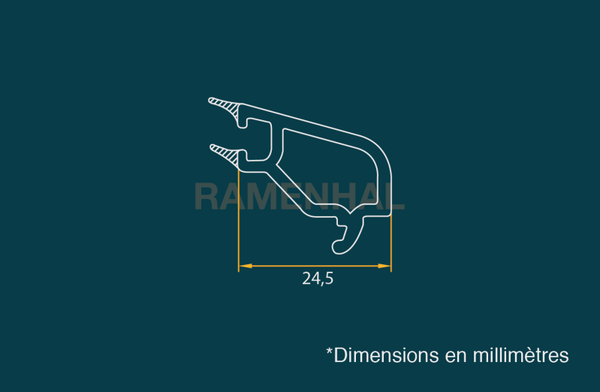 Profilés de jonction, face intérieure pour la finition de fenêtres et des portes avec des fenêtres coulissantes colorées
