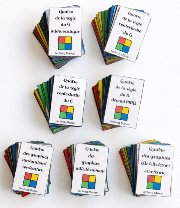 Pack des 7 quatros des règles et graphies