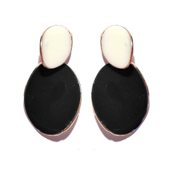 Boucles d'oreilles fantaisie tombante nacre noir  BOF 2083