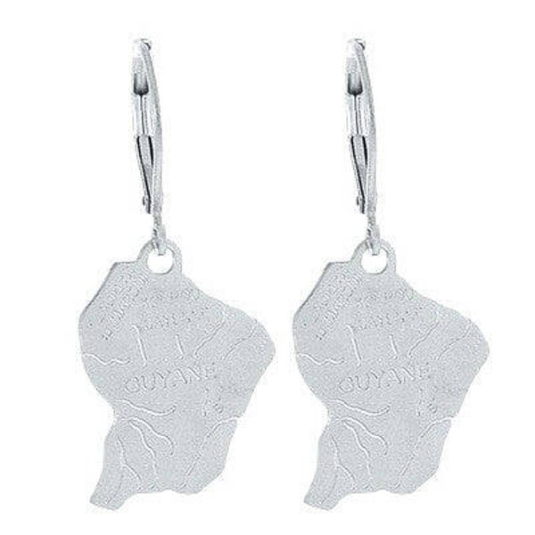 Boucles d'oreilles pour femme - Acier 316 argenté - Guyane  BOA 007