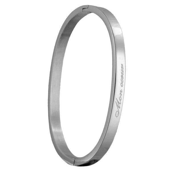 Bracelet message en acier pour enfant - Couleur argenté - gravure  "Mon coeur"  Be 021