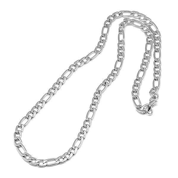 Collier acier maille figaro couleur argenté - 55 * 6 cm PA 788