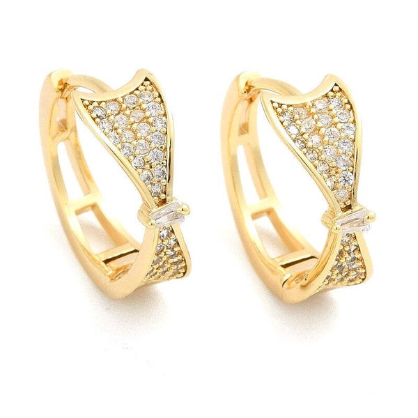 Boucles d'oreilles Créoles bandeau zirconiums sertis BO 2333