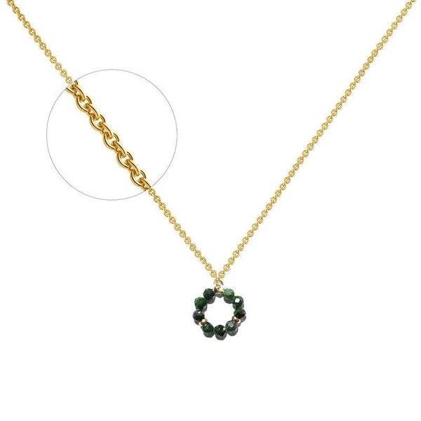 Collier acier inoxydable 9 pierres naturelles turquoise d'Afrique  E1835