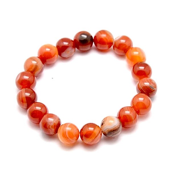 Bracelet pour homme ou femme pierres naturelles agate rayée 6 mm  E2614