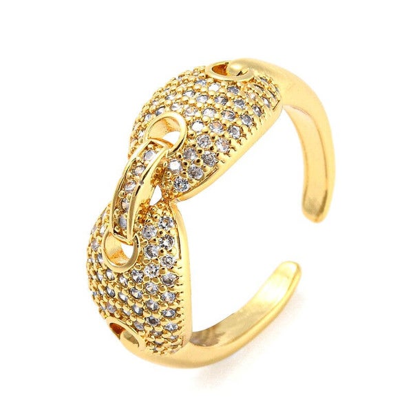 Bague femme réglable entrelacé diamants CZ   C 2458