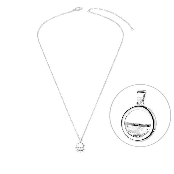 Collier argent 925 cercle oxyde blanc LIY181