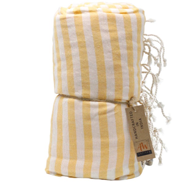 Serviette de bain en coton Pario - 100x180 cm - Jaune soleil CPT-04