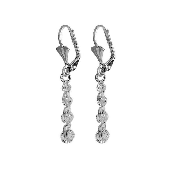 Boucles d'oreilles rhodiées lignée de zirconiums blanc Z 300