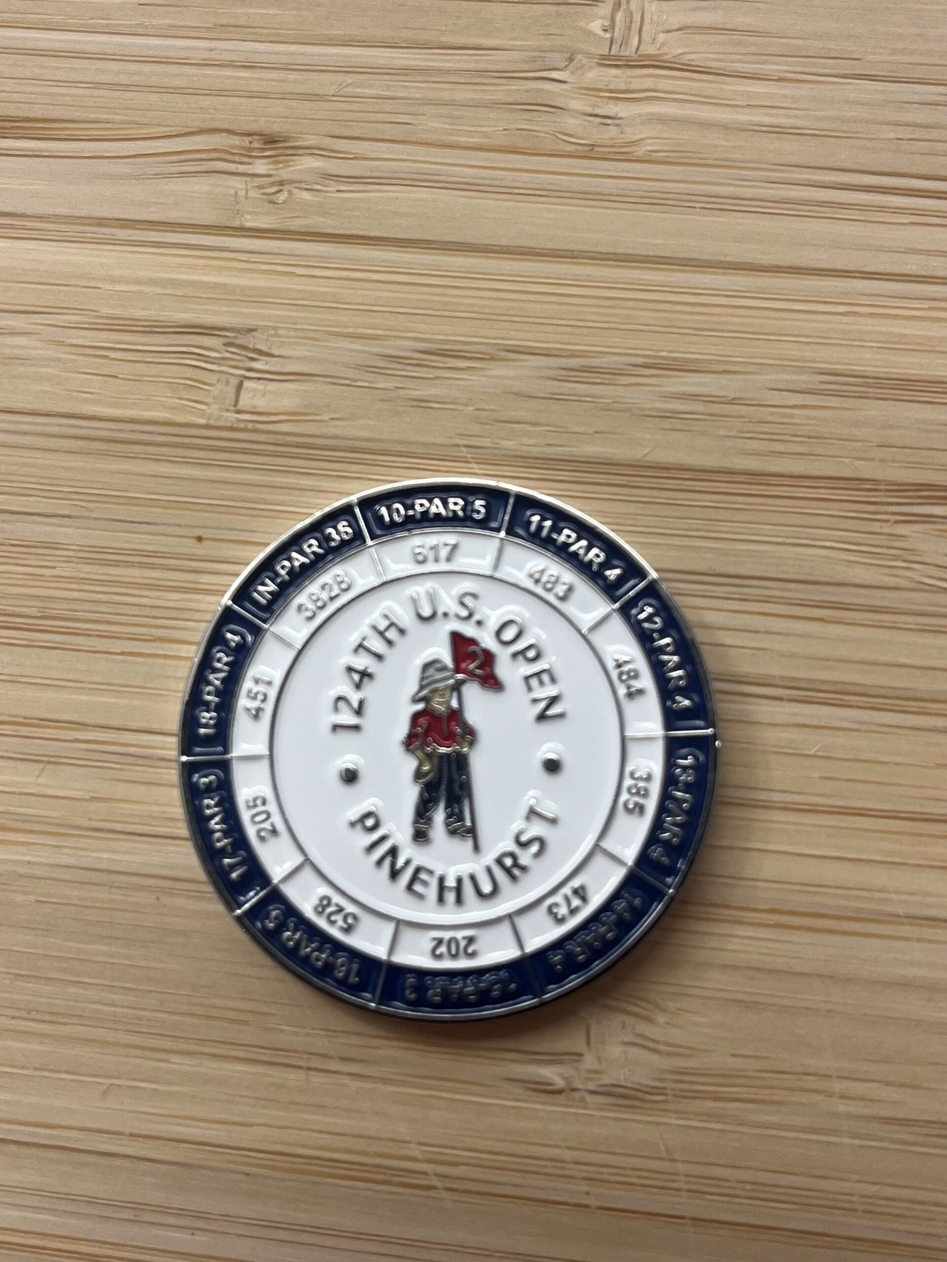 2024 US Open Pinehurst Magnetic Golf Ball Marker + Yardages
