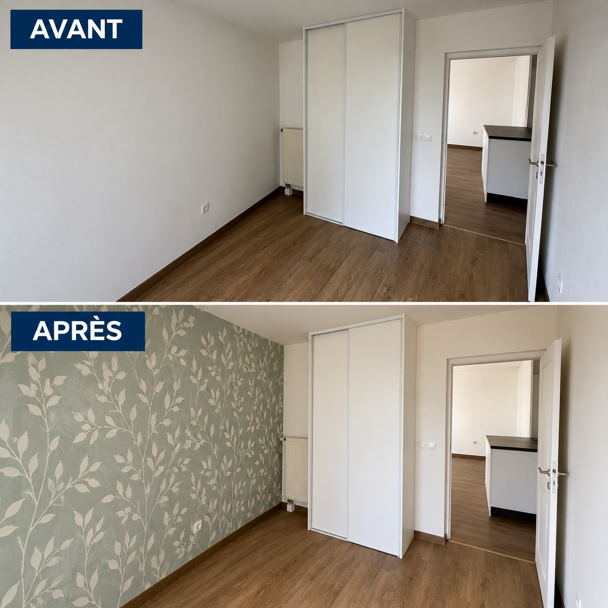 Chambre avant rénovation dans les Yvelines