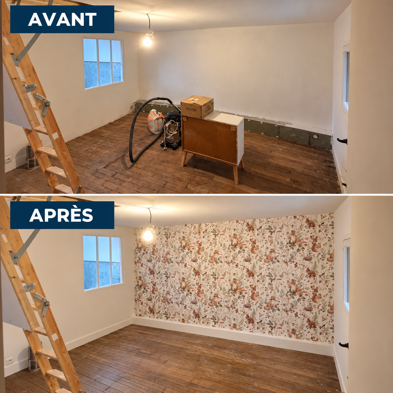 Chambre après rénovation intérieure dans les Yvelines