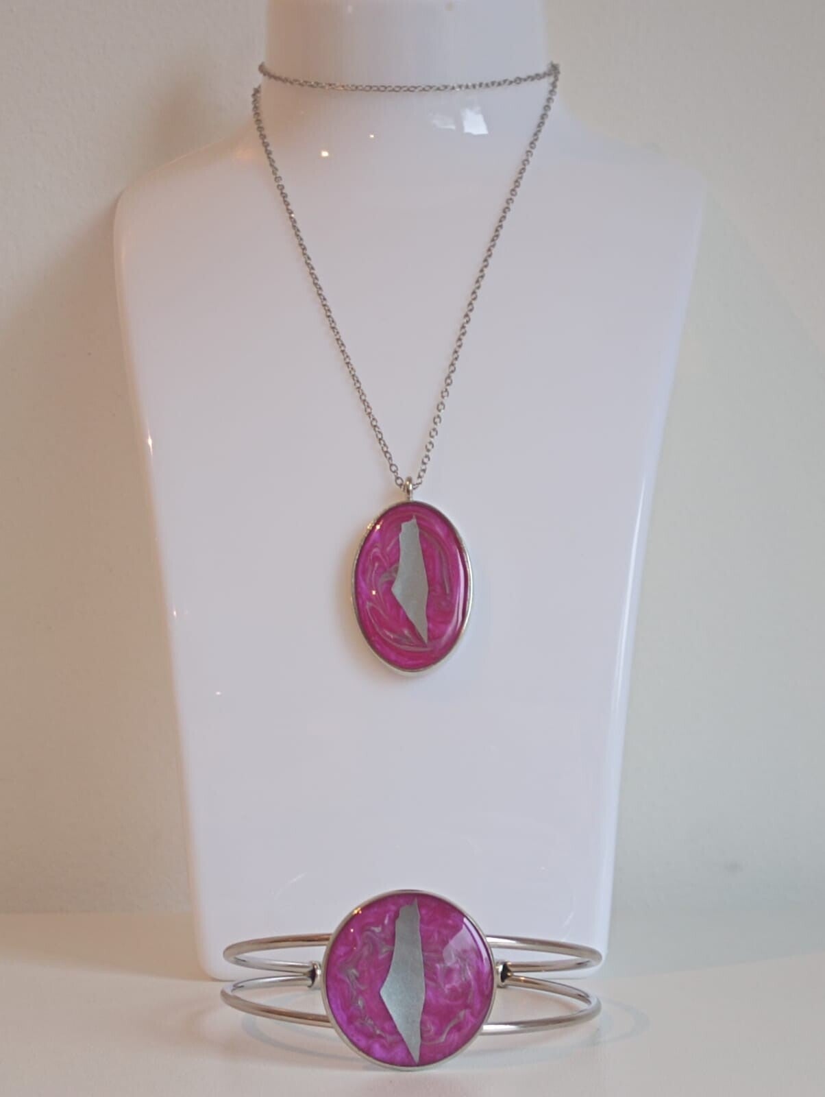 DEMI-PARURE COLLIER + BRACELET GRAND ROND PALESTINE