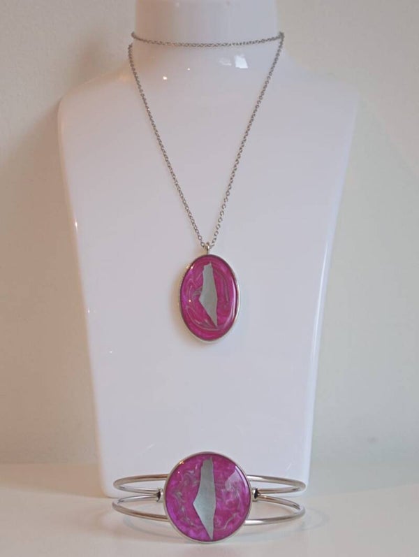 DEMI-PARURE COLLIER + BRACELET GRAND ROND PALESTINE