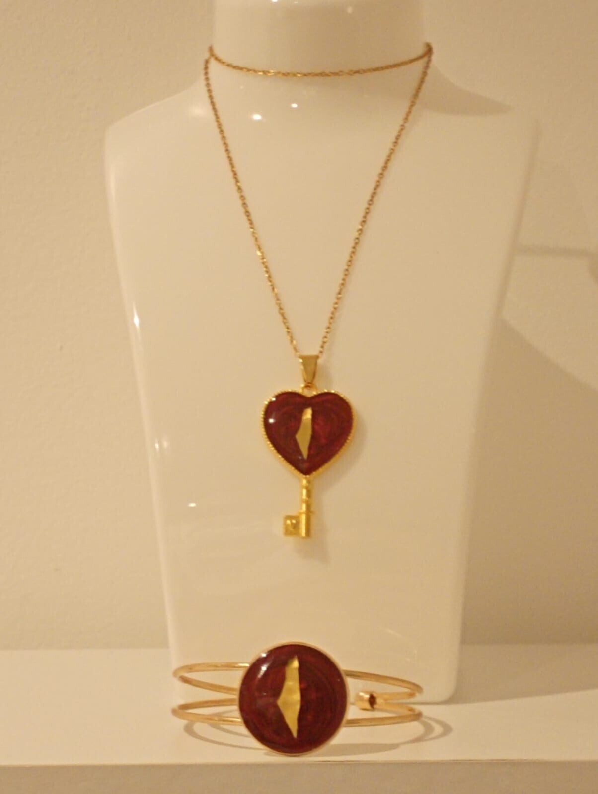 DEMI-PARURE COLLIER CLÉ + BRACELET GRAND ROND PALESTINE