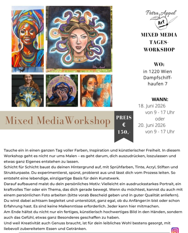 Mixed Media Workshop in Wien am 18. oder 20. Juni 2026