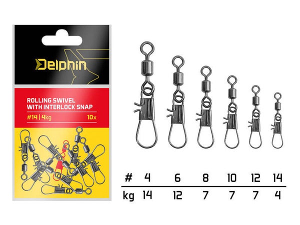 Rolling swivel mit interlock snap / Wirbel mit Karabiner