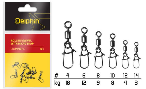 Rolling swivel with micro snap / Wirbel mit micro Karabiner