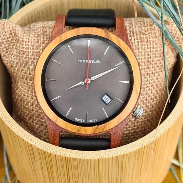 Essenciel houten horloge Drive Black