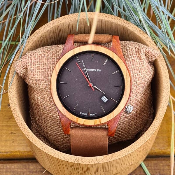 Essenciel houten horloge Drive Brown