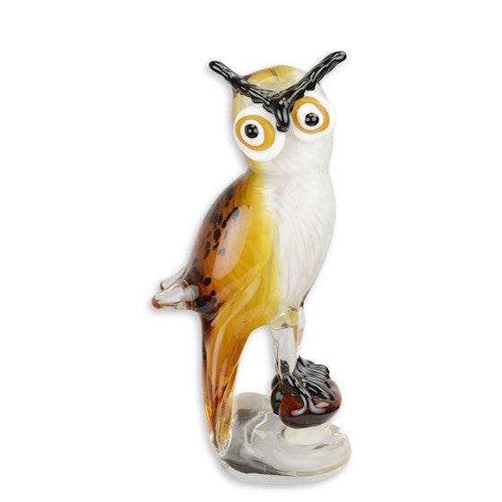 Glazen beeldje - uil - Murano stijl - glas - hoogte 26,9cm